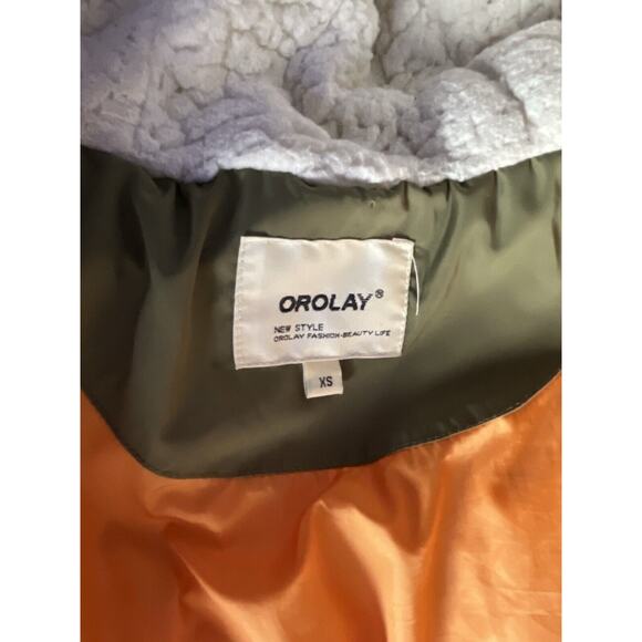Orolay Womens XSmall Duck Down Peat Moss Puff Winter Jacket Coat Hooded - Picture 4 of 13